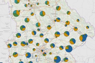 Ansicht der Karte zu Strom aus erneuerbaren Energien nach Energieträger (Bildquelle: Energie-Atlas Bayern)